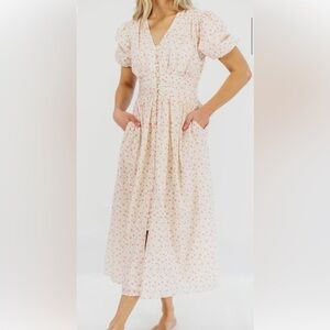 Brand new, never worn Worth Collective maxi dress in pink and white floral